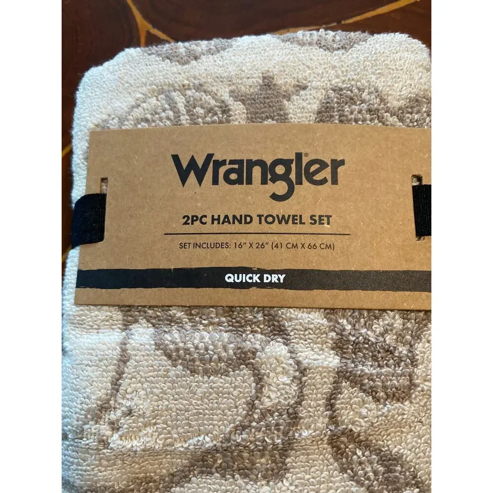 Wrangler Boots Beige 1 Bath Towel - 2 pc Hand Towel Set